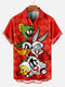 Men's Christmas Cartoon Funny Graphic Short Sleeve Hawaiian Shirt